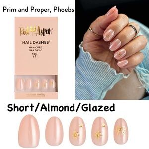 Red Aspen Prim and Proper Phoebs Short Almond Glazed Press-On Nails - Pink